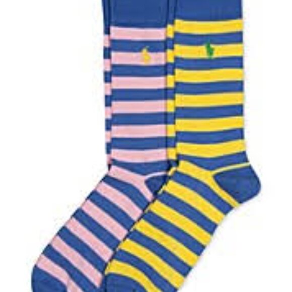 Polo Ralph Lauren Big & Tall Striped Slack Crew Socks 2-Pack - Picture 3 of 3